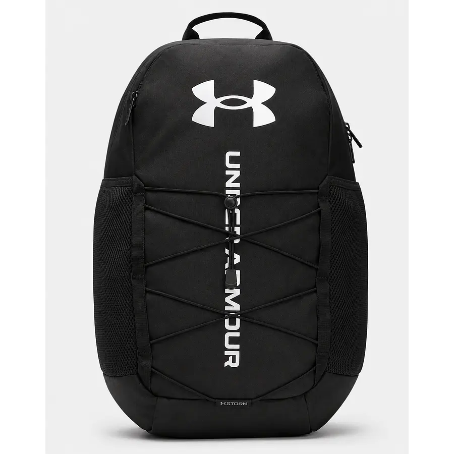 Mochila Under Armour Hustle Sport 6.0 Negra – Backpack Deportiva Resistente para Gym, Universidad y Uso Diario