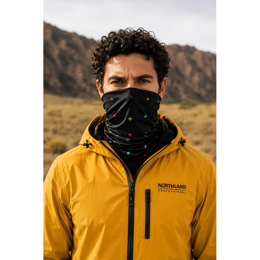 Bandana Multifuncional Northland NL Dot Black Negra – Protección Outdoor para Trekking, Running y Ciclismo