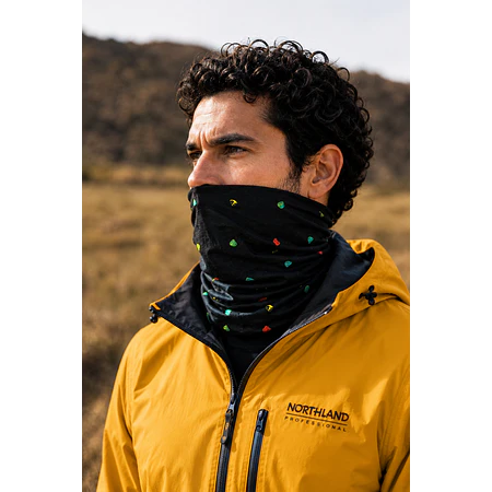 Bandana Multifuncional Northland NL Dot Black Negra – Protección Outdoor para Trekking, Running y Ciclismo