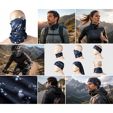Bandana Multifuncional Northland Waterdrop – Cuello Tubular Outdoor para Trekking, Running y Ciclismo