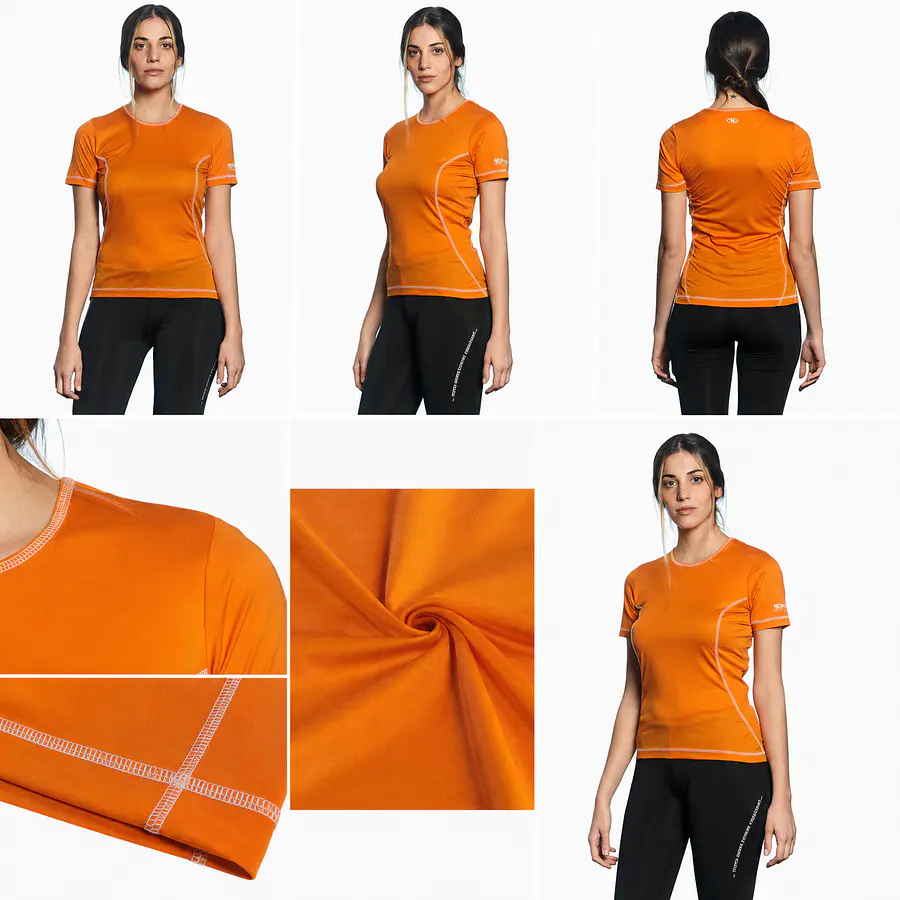 Polera Deportiva Mujer Northland Speed TR LS Naranja – Manga Larga, Running y Secado Rápido