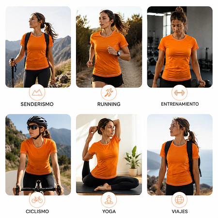 Polera Deportiva Mujer Northland Speed TR LS Naranja – Manga Larga, Running y Secado Rápido