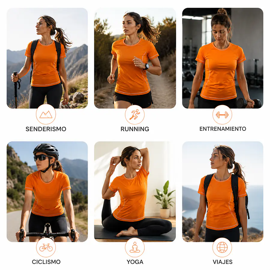 Polera Deportiva Mujer Northland Speed TR LS Naranja – Manga Larga, Running y Secado Rápido