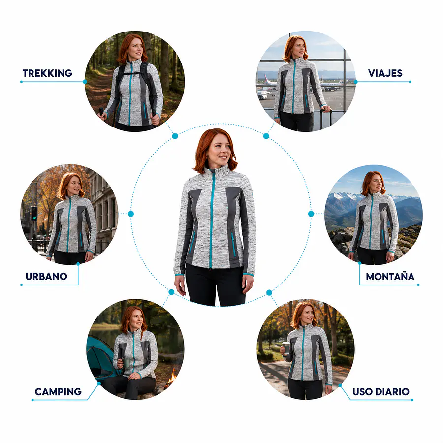 Polerón Polar Mujer Northland Strick Fleece – Abrigo Outdoor Premium para Invierno y Uso Diario