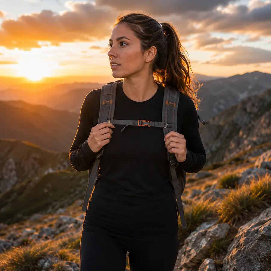 Primera Capa Térmica Mujer Northland Rib LS SLV Negra – Manga Larga para Invierno, Trekking y Outdoor