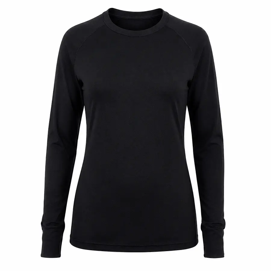 Primera Capa Térmica Mujer Northland Rib LS SLV Negra – Manga Larga para Invierno, Trekking y Outdoor