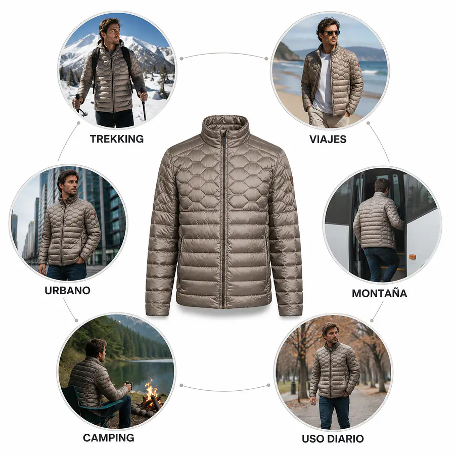 Parka Hombre Northland Kiro Pluma Duvet Fossil 02-0853420 Abrigo Alto Invierno