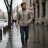Parka Hombre Northland Kiro Pluma Duvet Fossil 02-0853420 Abrigo Alto Invierno