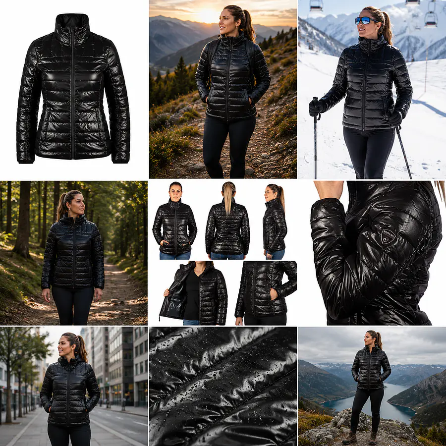 Parka Mujer Northland Isa Microloft Black Abrigo Térmico Liviano para Invierno y Outdoor