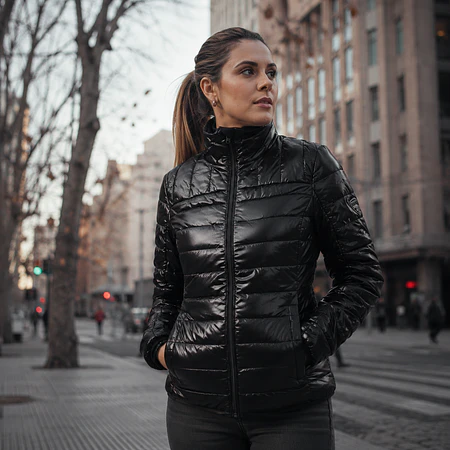 Parka Mujer Northland Isa Microloft Black Abrigo Térmico Liviano para Invierno y Outdoor