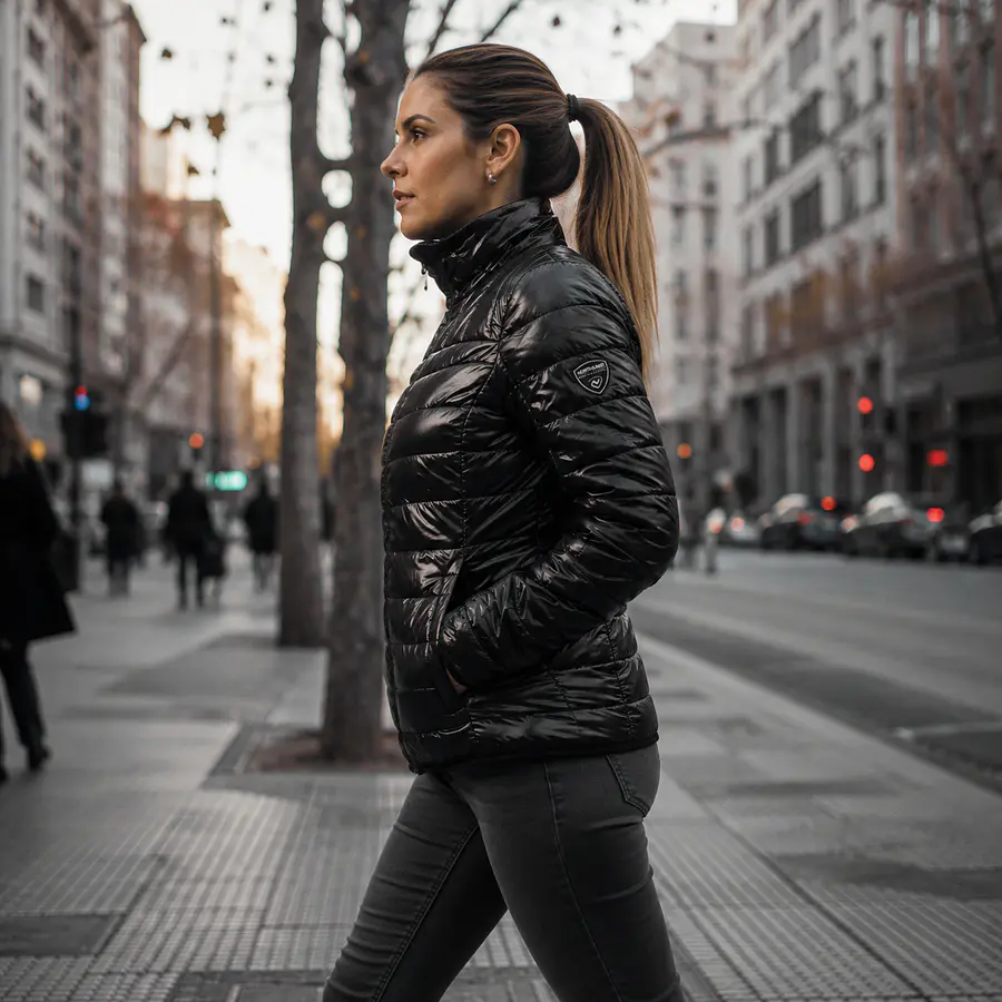Parka Mujer Northland Isa Microloft Black Abrigo Térmico Liviano para Invierno y Outdoor