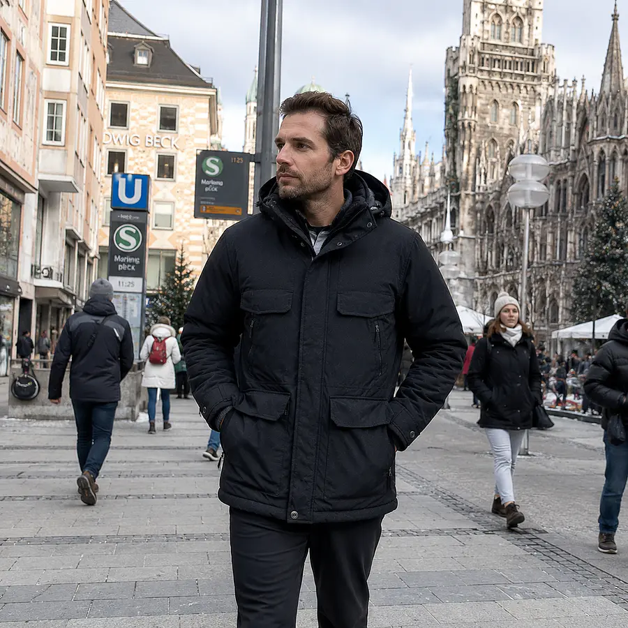Parka Hombre Northland Allen Black Regular Fit con Capucha Desmontable