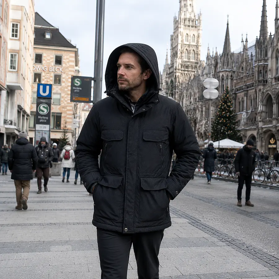 Parka Hombre Northland Allen Black Regular Fit con Capucha Desmontable