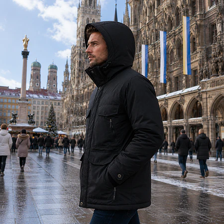 Parka Hombre Northland Allen Black Regular Fit con Capucha Desmontable
