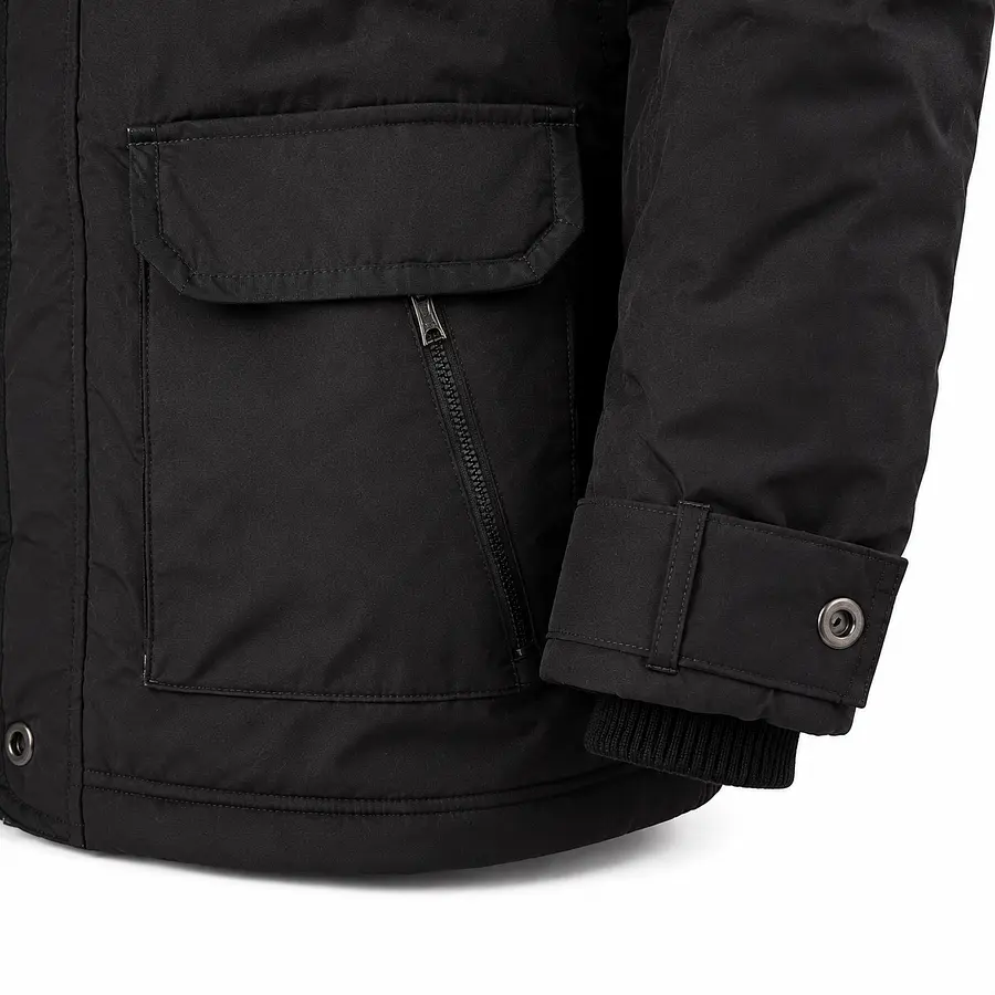 Parka Hombre Northland Allen Black Regular Fit con Capucha Desmontable