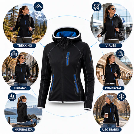 Polerón Mujer Northland Softshell Summer Bahiti Black Negro