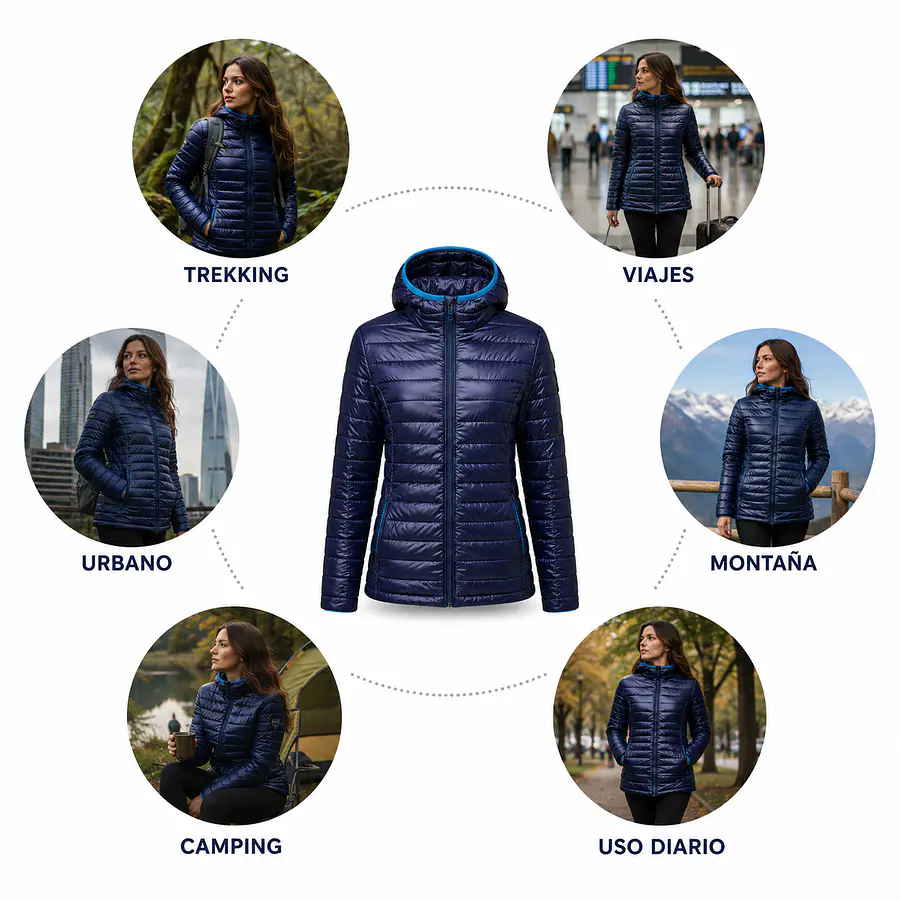 Parka Mujer Northland Kaila Larga Microloft Dark Navy
