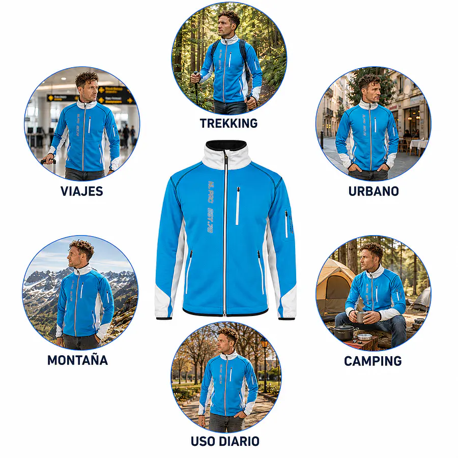 Polerón Deportivo Hombre Northland STR Pro Hakon Cyan Blue White