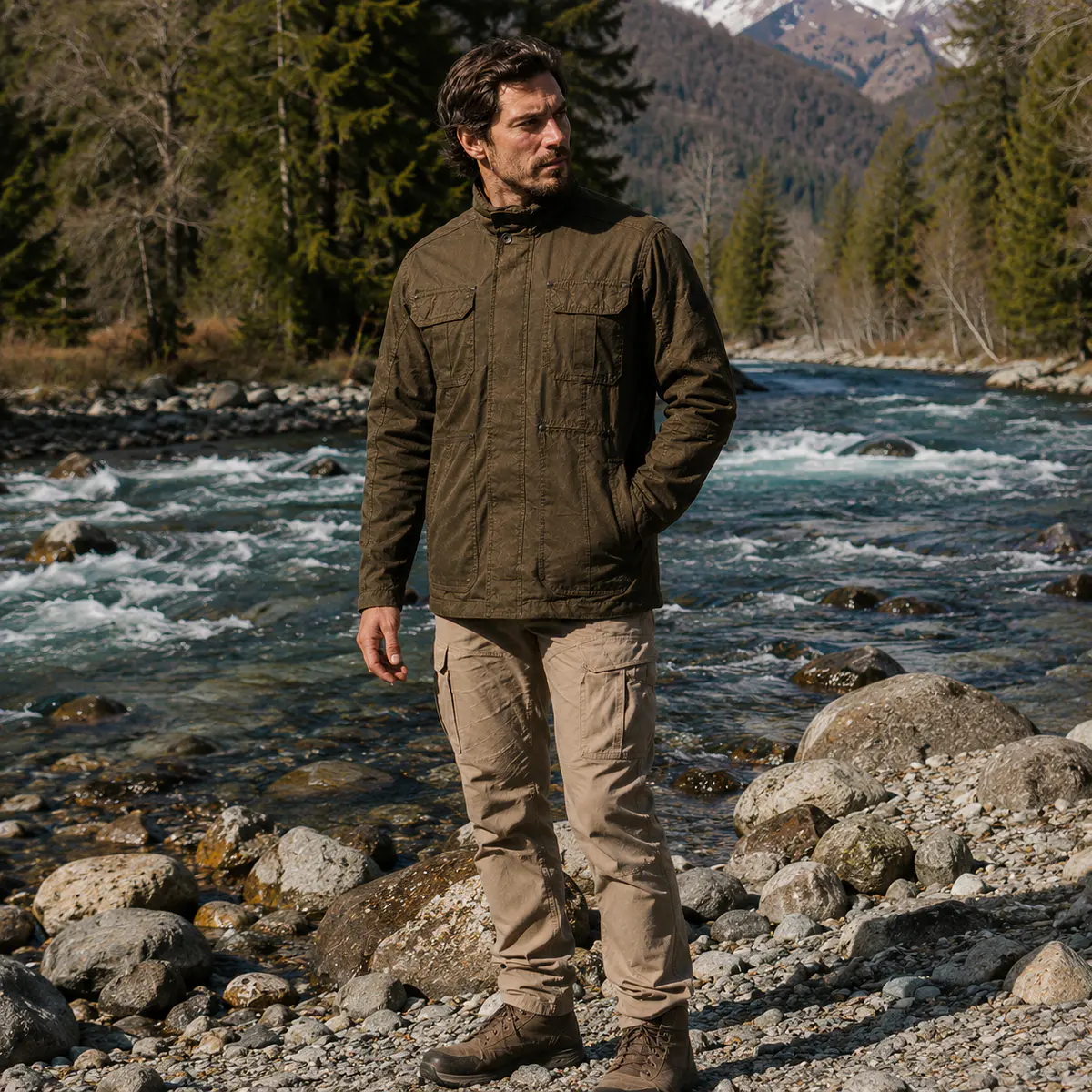 Chaqueta Hombre Northland Aviator Field Olive