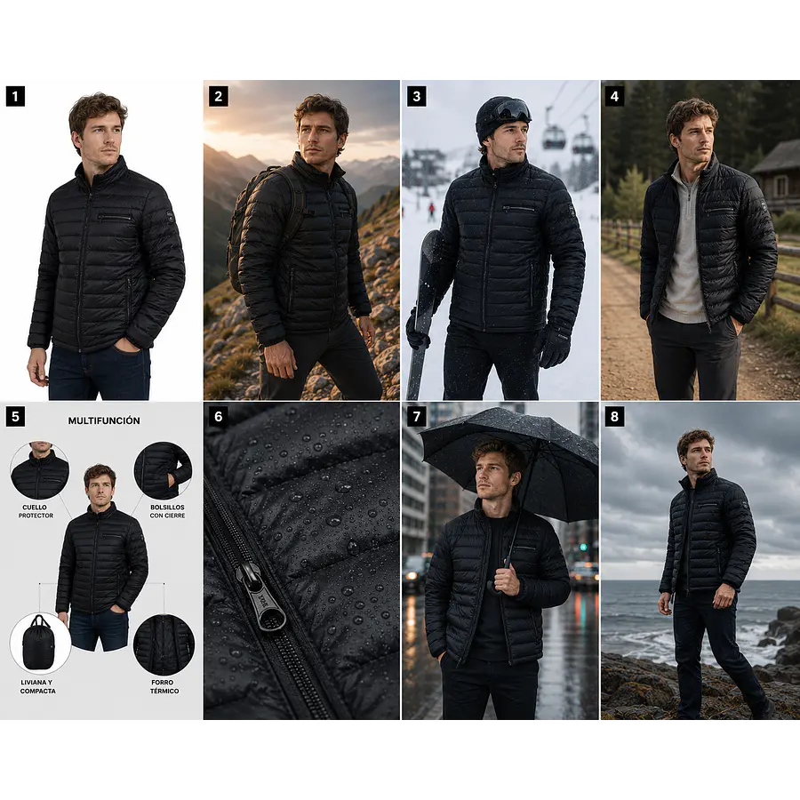 Parka Hombre Northland Kirito Pluma Black