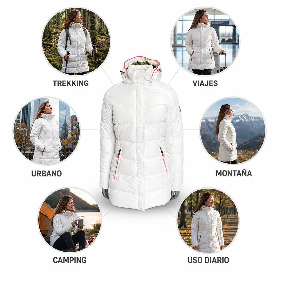Parka Mujer Northland Rose Larga White | Abrigo Premium de Invierno con Diseño Europeo Slim Fit