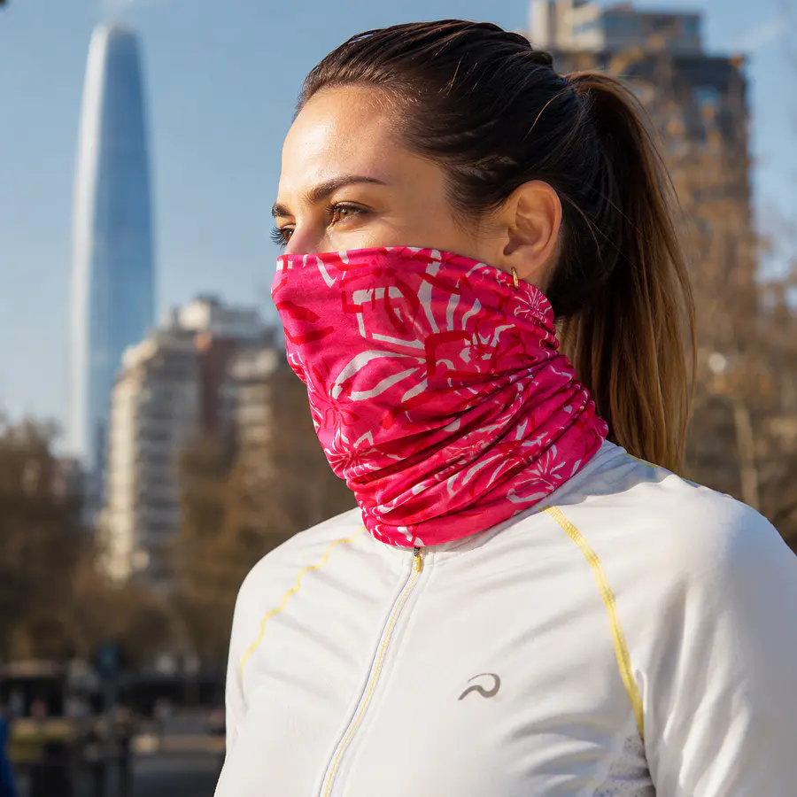 Bandana Multifuncional Northland Pink Flower | Protección UV, Cuello, Buff y Outdoor