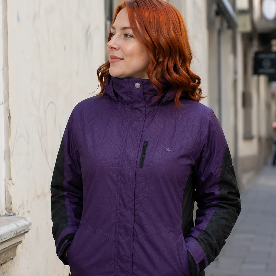Parka 3 en 1 Mujer Northland Exo Meribel Combi Plum Black | Impermeable, Chaqueta Interior Desmontable y Diseño Europeo
