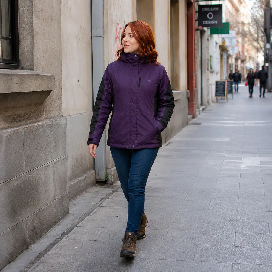 Parka 3 en 1 Mujer Northland Exo Meribel Combi Plum Black | Impermeable, Chaqueta Interior Desmontable y Diseño Europeo