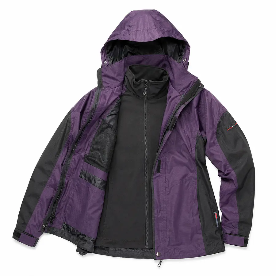 Parka 3 en 1 Mujer Northland Exo Meribel Combi Plum Black | Impermeable, Chaqueta Interior Desmontable y Diseño Europeo