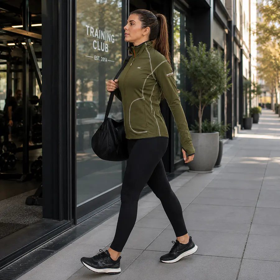 Polerón Deportivo Mujer Northland Speedrunning Jacket Olive | Full Zip Running Slim Fit