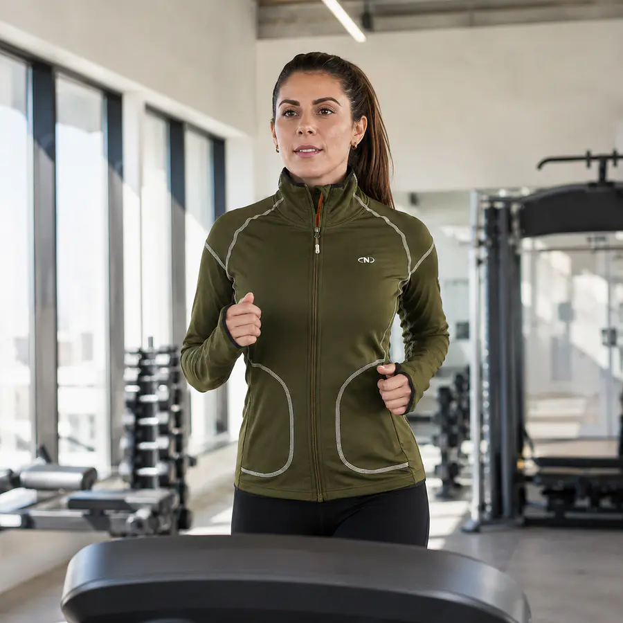 Polerón Deportivo Mujer Northland Speedrunning Jacket Olive | Full Zip Running Slim Fit