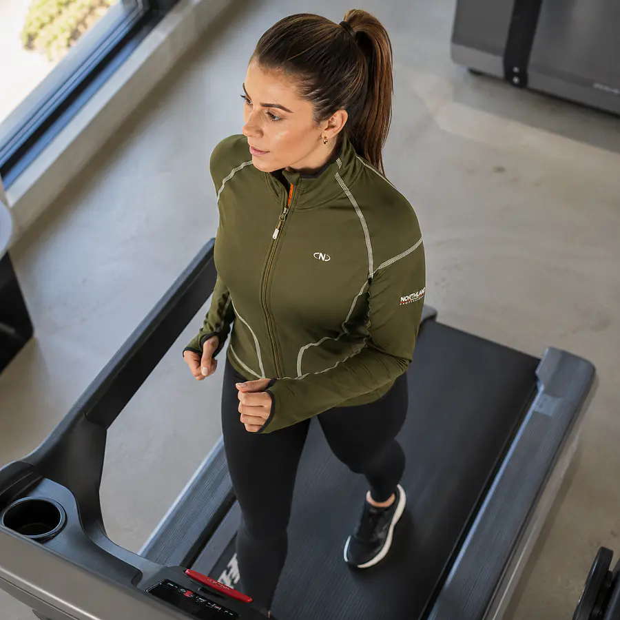 Polerón Deportivo Mujer Northland Speedrunning Jacket Olive | Full Zip Running Slim Fit
