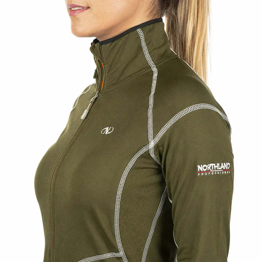 Polerón Deportivo Mujer Northland Speedrunning Jacket Olive | Full Zip Running Slim Fit