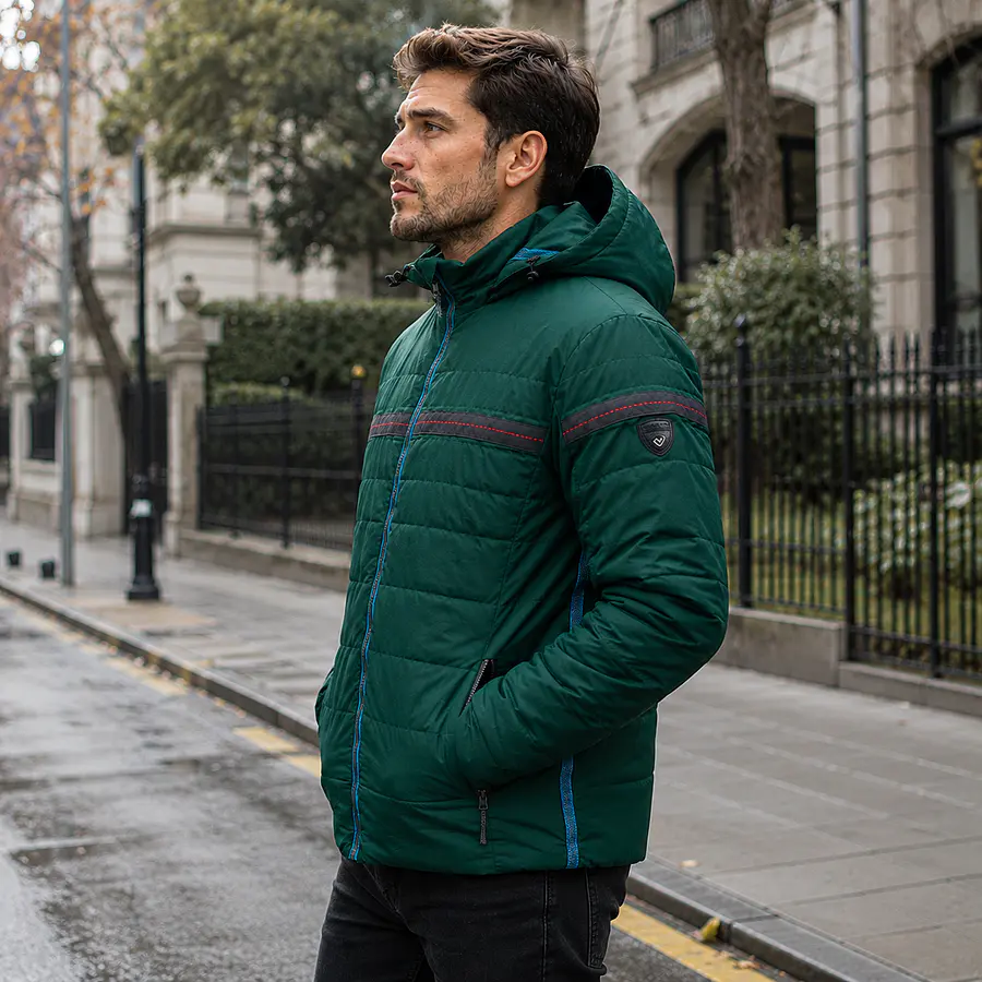 Parka Hombre Northland Ivan Jungle Green | Microloft Liviana, Slim Fit y Diseño Europeo Outdoor