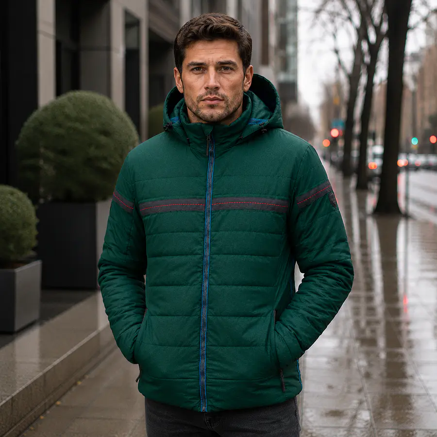 Parka Hombre Northland Ivan Jungle Green | Microloft Liviana, Slim Fit y Diseño Europeo Outdoor