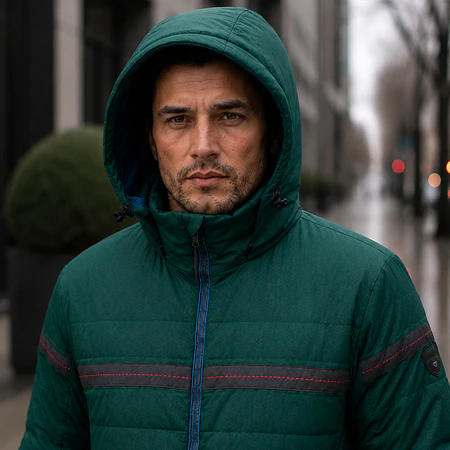 Parka Hombre Northland Ivan Jungle Green | Microloft Liviana, Slim Fit y Diseño Europeo Outdoor