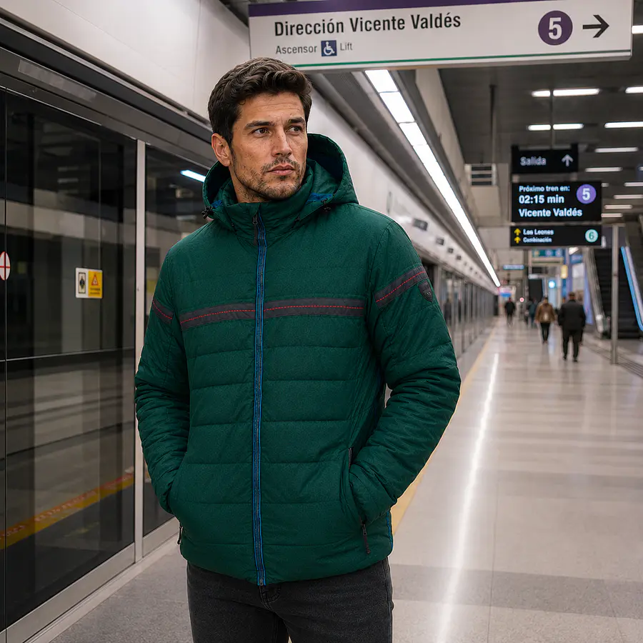 Parka Hombre Northland Ivan Jungle Green | Microloft Liviana, Slim Fit y Diseño Europeo Outdoor