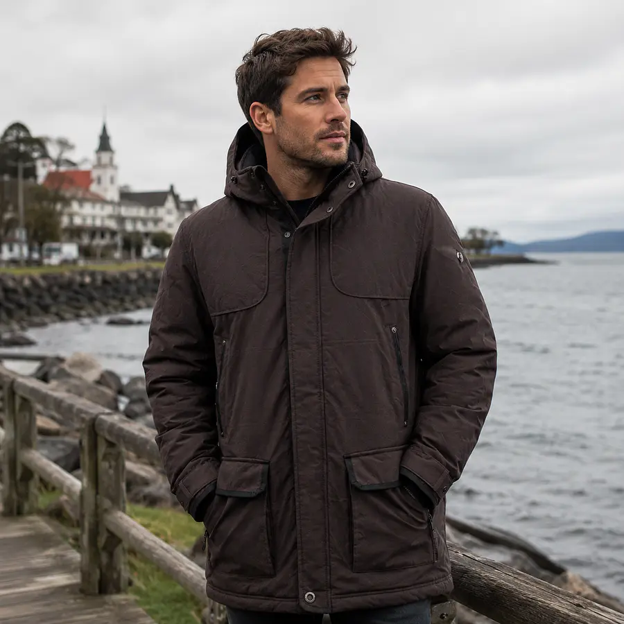 Parka Hombre Northland Allen Chocolate | Parka Premium de Invierno Regular Fit con Diseño Europeo Outdoor
