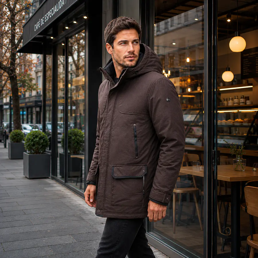 Parka Hombre Northland Allen Chocolate | Parka Premium de Invierno Regular Fit con Diseño Europeo Outdoor