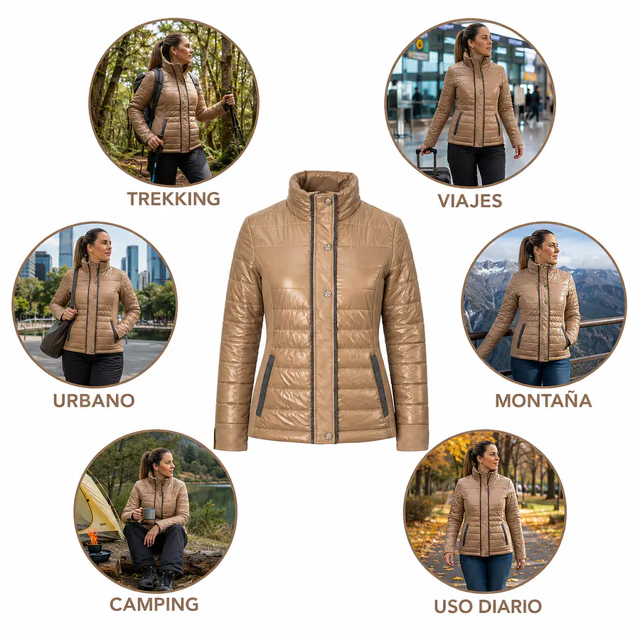 Parka Mujer Northland Zilli Microloft Camel | Abrigo Premium Slim Fit con Microloft y Diseño Europeo