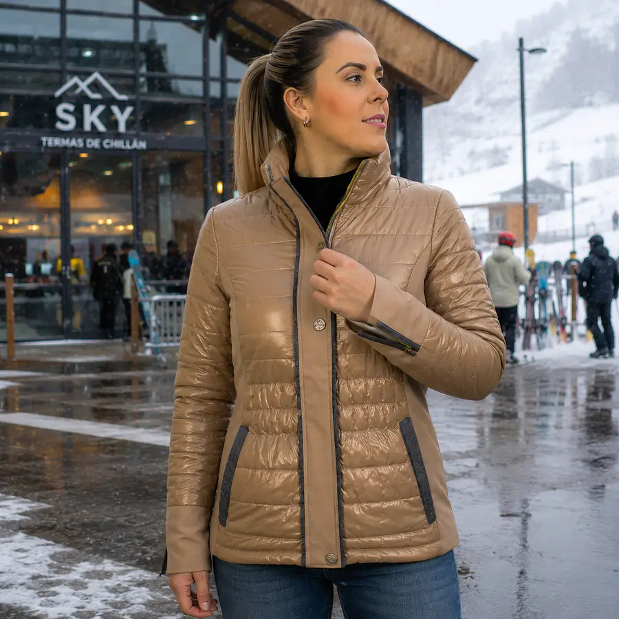 Parka Mujer Northland Zilli Microloft Camel | Abrigo Premium Slim Fit con Microloft y Diseño Europeo