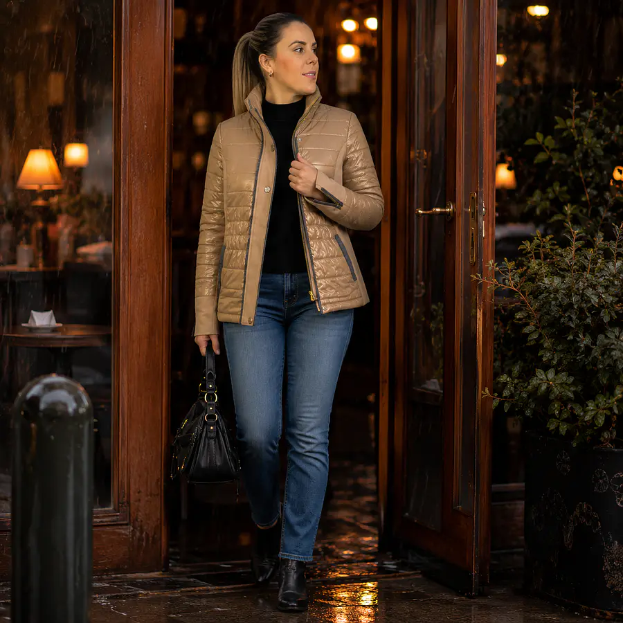 Parka Mujer Northland Zilli Microloft Camel | Abrigo Premium Slim Fit con Microloft y Diseño Europeo