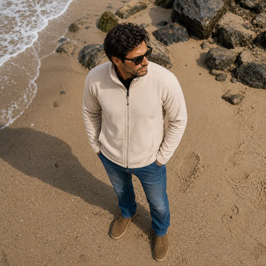 Polerón Polar Hombre Northland Adrian Smoke | Micropolar Térmico Full Zip, Capa Intermedia Outdoor y Diseño Europeo