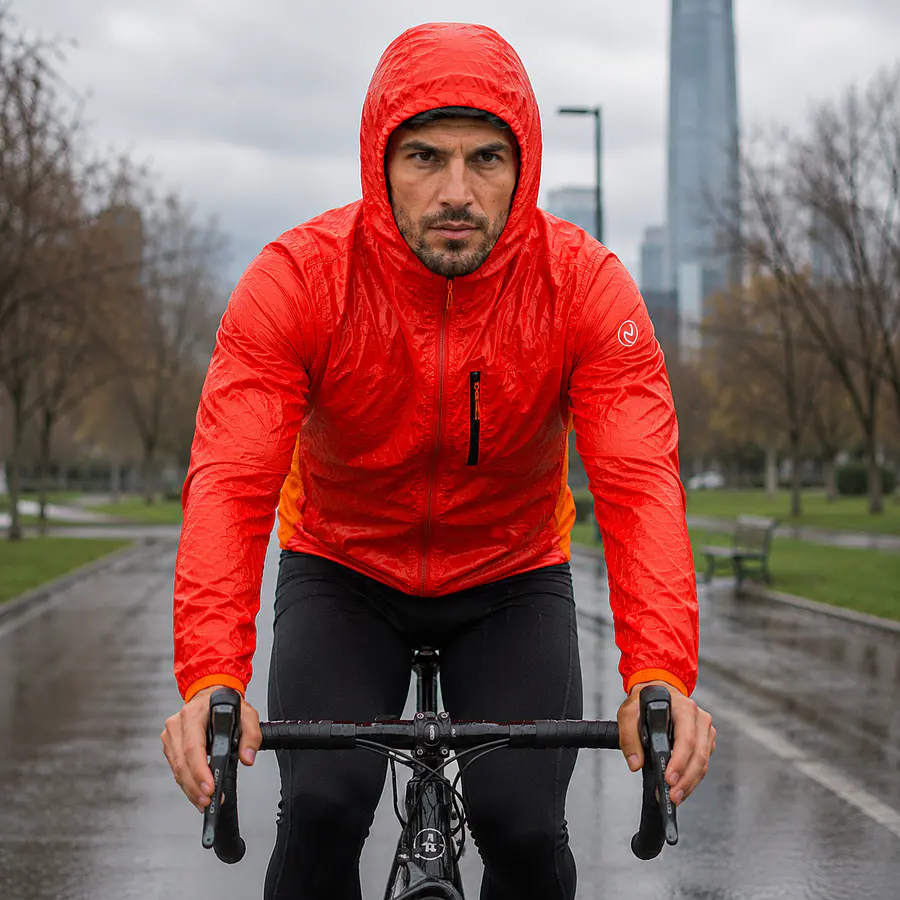 Chaqueta Cortaviento Hombre Northland Aquilo Flame | Ultraliviana, Capucha, Slim Fit y Paneles Respirables