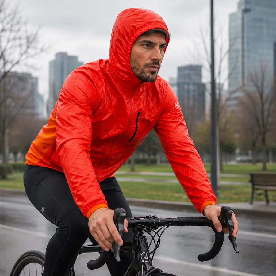 Chaqueta Cortaviento Hombre Northland Aquilo Flame | Ultraliviana, Capucha, Slim Fit y Paneles Respirables