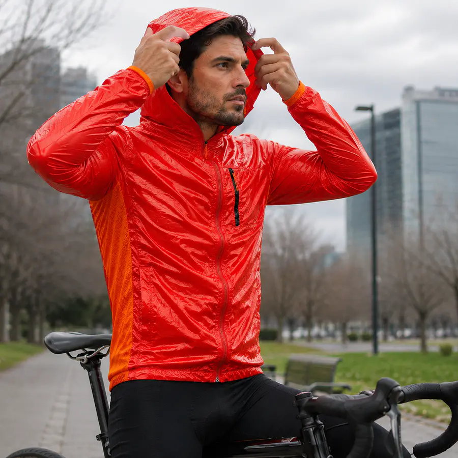 Chaqueta Cortaviento Hombre Northland Aquilo Flame | Ultraliviana, Capucha, Slim Fit y Paneles Respirables