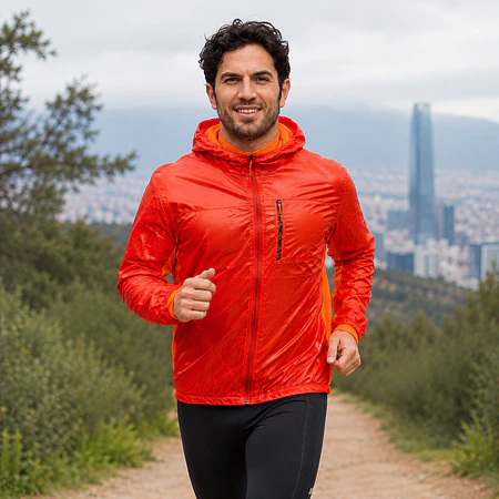 Chaqueta Cortaviento Hombre Northland Aquilo Flame | Ultraliviana, Capucha, Slim Fit y Paneles Respirables