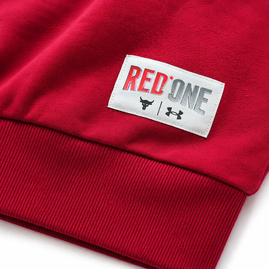 Polerón Hombre Under Armour Project Rock Red One Crew Rojo | Algodón, Interior Afelpado y Edición Especial
