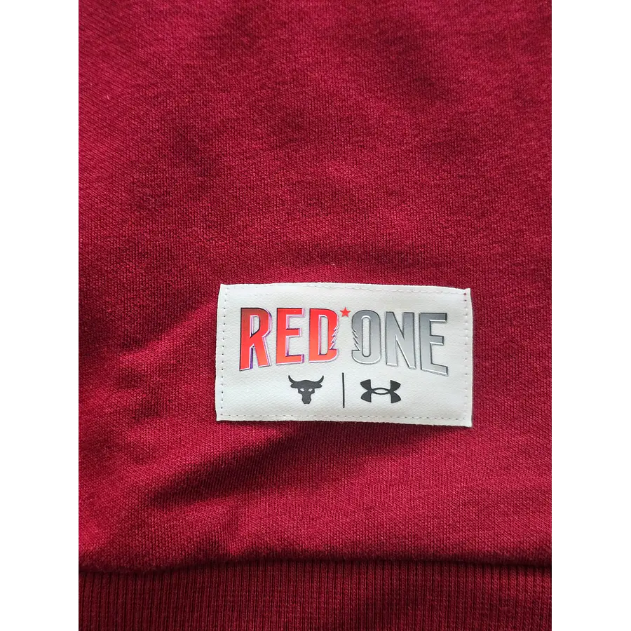 Polerón Hombre Under Armour Project Rock Red One Crew Rojo | Algodón, Interior Afelpado y Edición Especial