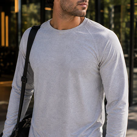 Primera Capa Térmica Hombre Northland Rib Gris Melange | Manga Larga, Slim Fit y Máximo Confort para el Invierno